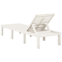 Sun Lounger Plastic White - Comfortable Outdoor Living