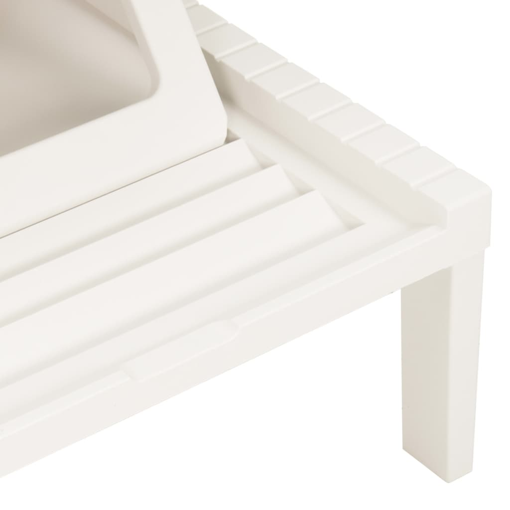 Sun Lounger Plastic White - Comfortable Outdoor Living