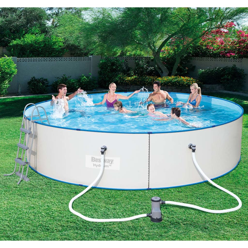 Bestway Hydrium Swimming Pool Set Steel Frame Round 460x90 cm - Durable and Spacious