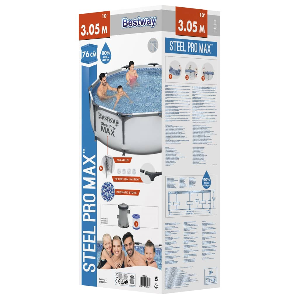 Bestway Steel Pro MAX Swimming Pool Set - Durable & Corrosion-Proof | 305x76 cm