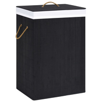 vidaXL Bamboo Laundry Basket Black - Stylish and Functional Storage Solution