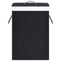 vidaXL Bamboo Laundry Basket Black - Stylish and Functional Storage Solution