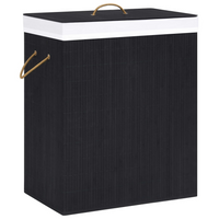 vidaXL Bamboo Laundry Basket Black 83 L - Stylish and Functional