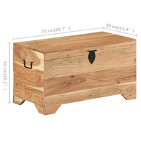 Storage Chest Solid Acacia Wood - Retro Style, Ample Storage Space, Multi-functional