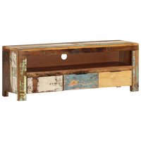 TV Cabinet 110x30x40 cm | Solid Reclaimed Wood | Handmade | Ample Storage Space