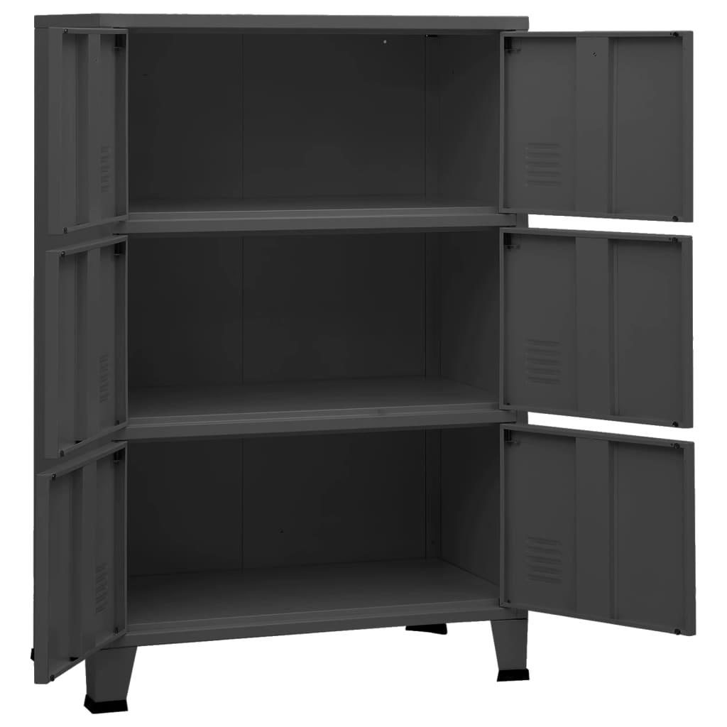 Industrial Storage Chest Anthracite 75x40x115 cm Metal - Organize and Declutter Your Space