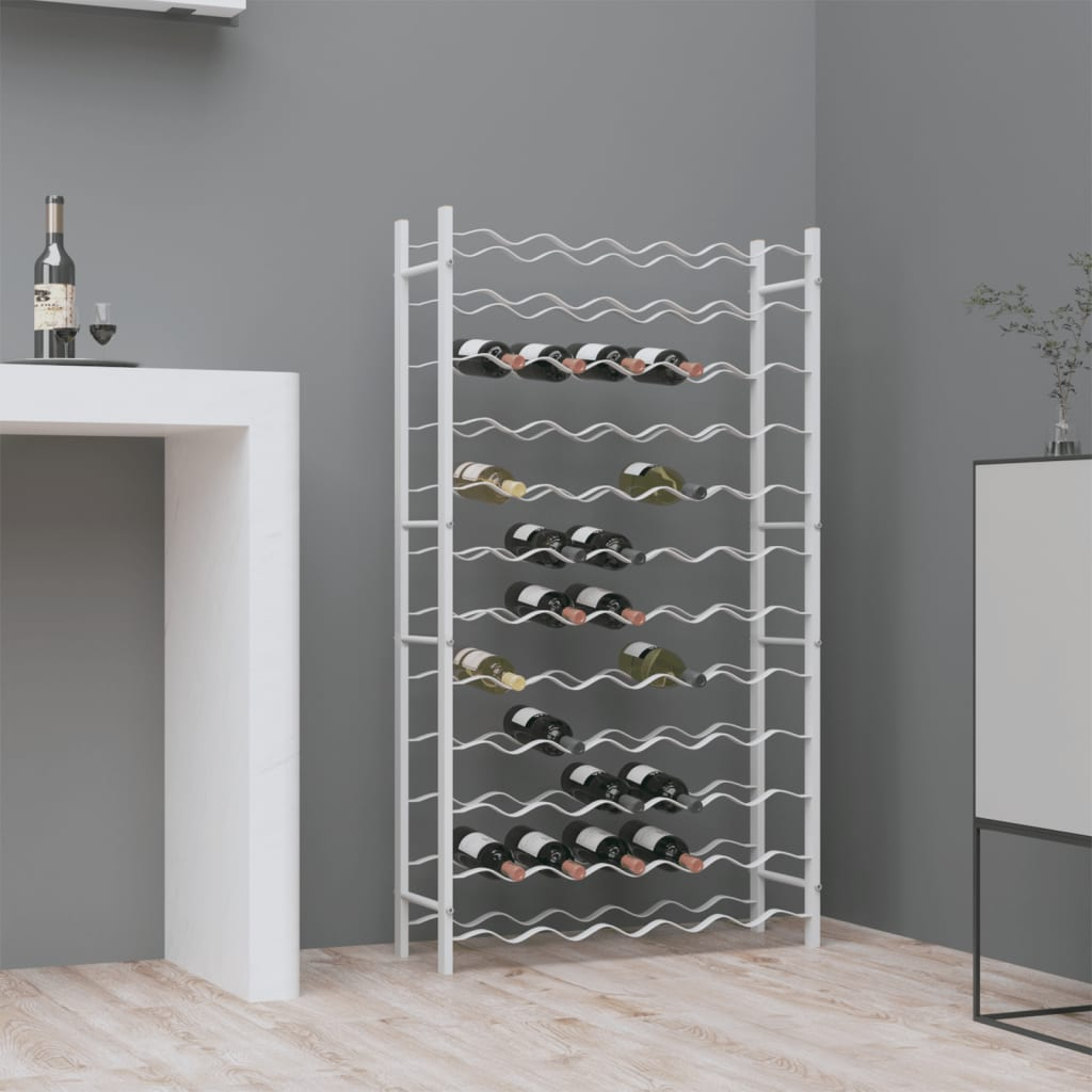 Wine Rack for 72 Bottles White Metal - Modern Design, High Quality