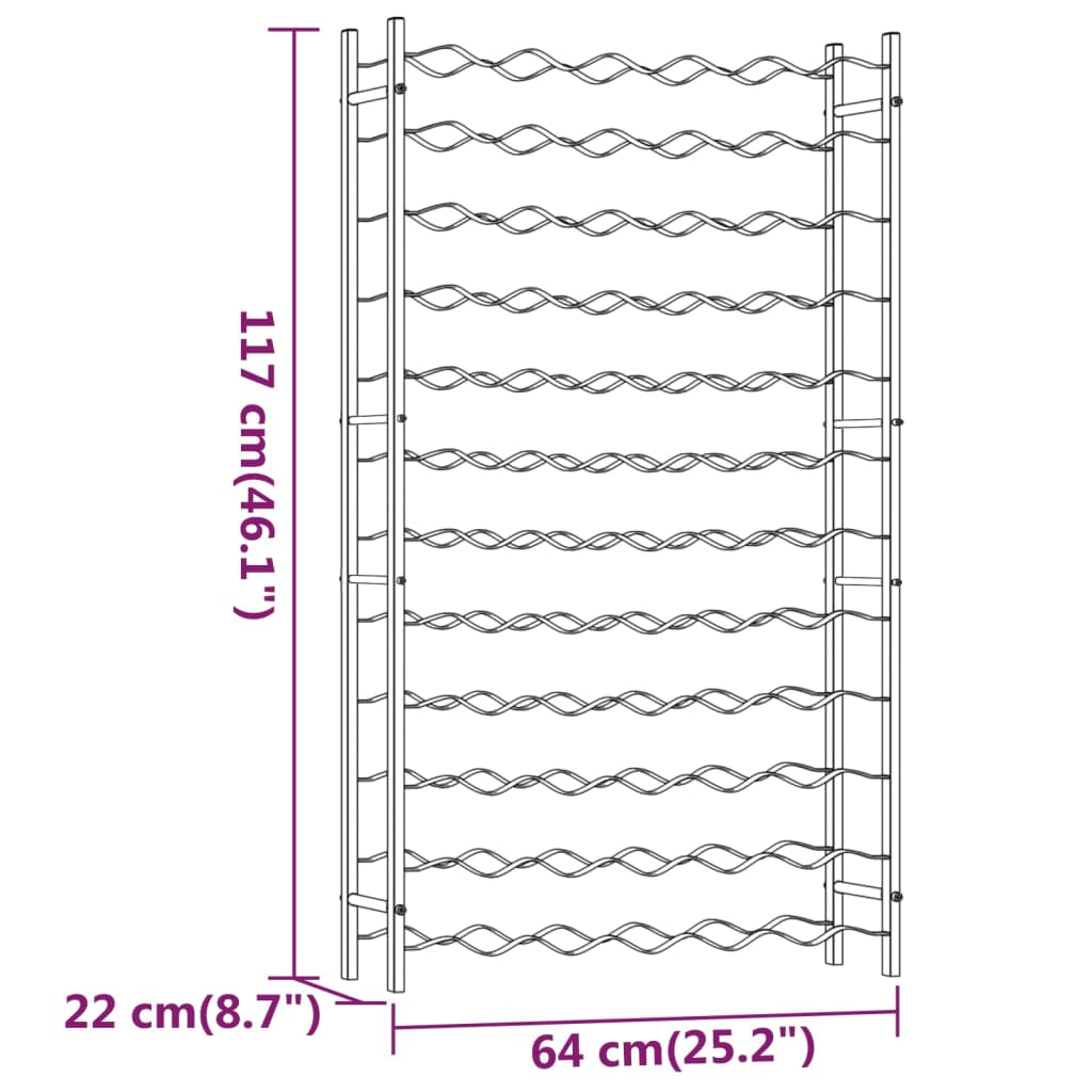 Wine Rack for 72 Bottles White Metal - Modern Design, High Quality