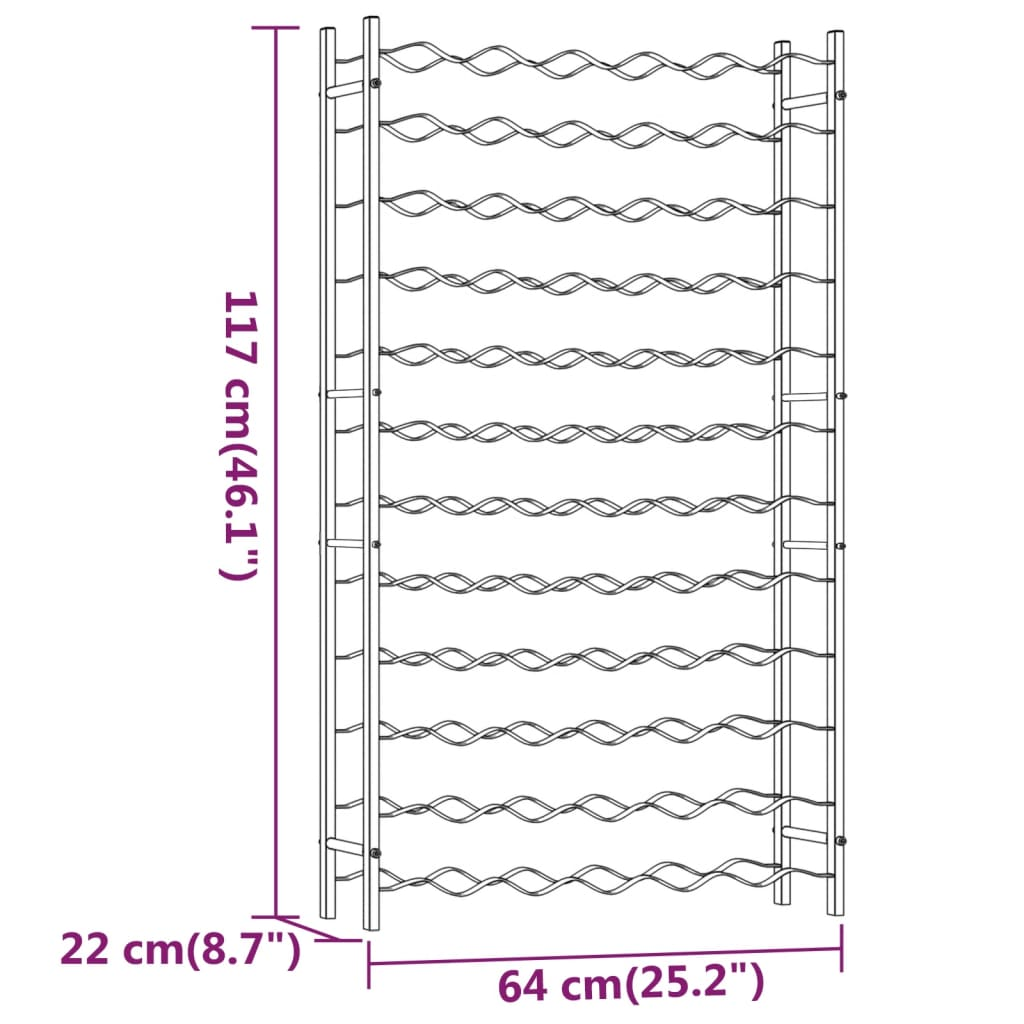 Wine Rack for 72 Bottles | Gold Metal Wine Shelf