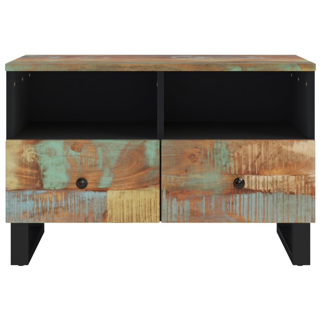 TV Cabinet 70x33x46cm Solid Wood Reclaimed - Industrial Style, Ample Storage