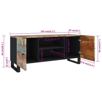 TV Cabinet 105x33x46cm Solid Wood Reclaimed - Industrial Style Furniture