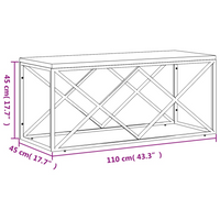 Coffee Table Stainless Steel and Solid Wood Reclaimed