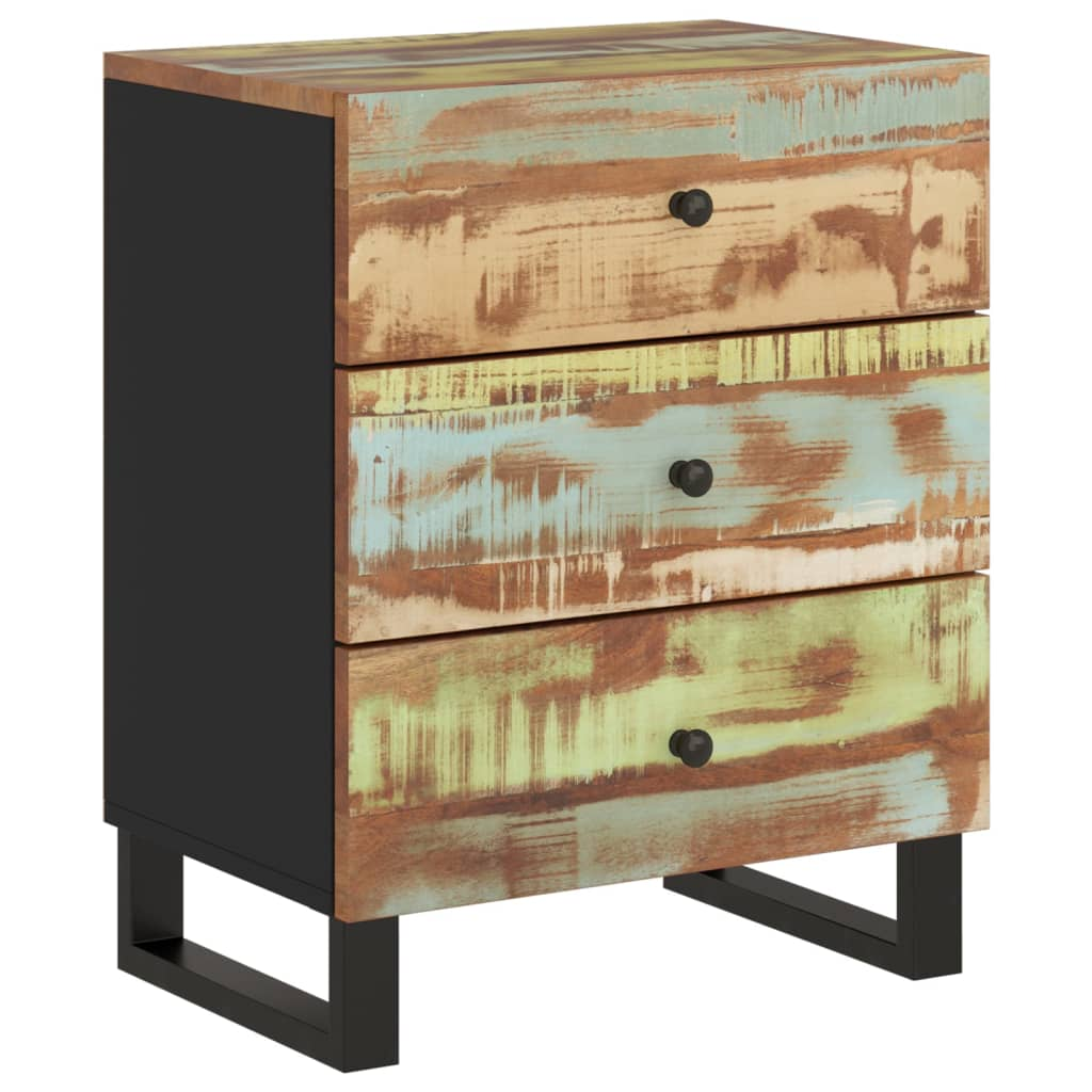 Bedside Cabinet 50x33x62cm - Industrial Style Solid Wood