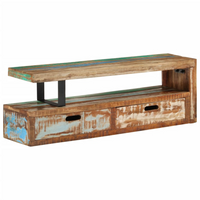 TV Stand Solid Wood Reclaimed - Antique-Styled Design for Your Living Room