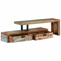 TV Stand Solid Wood Reclaimed - Antique-Styled Design for Your Living Room