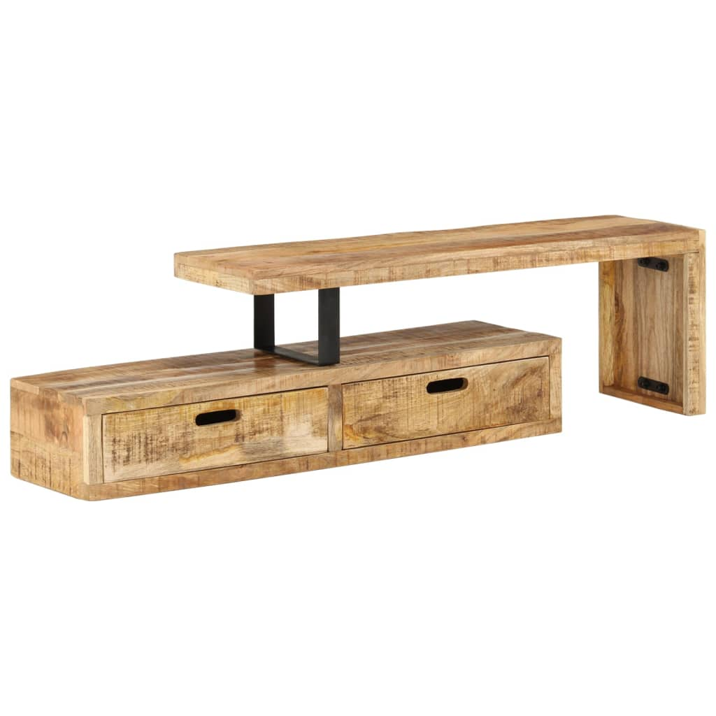 TV Stand Solid Wood Mango - Antique-Style Design, Spacious Storage, Displaying Function