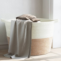 vidaXL Laundry Basket Brown and White - Stylish and Practical Storage Solution