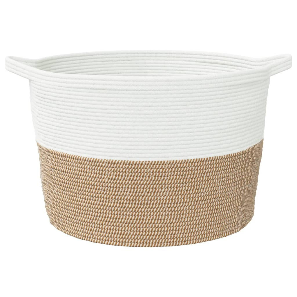 vidaXL Laundry Basket Brown and White - Stylish and Practical Storage Solution