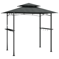 BBQ Gazebo with Side Shelves Anthracite - Steel Frame, Durable Roof, Great Ventilation - Outdoor BBQ Shelter