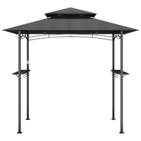 BBQ Gazebo with Side Shelves Anthracite - Steel Frame, Durable Roof, Great Ventilation - Outdoor BBQ Shelter