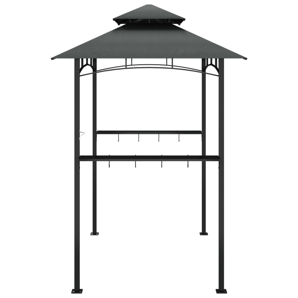 BBQ Gazebo with Side Shelves Anthracite - Steel Frame, Durable Roof, Great Ventilation - Outdoor BBQ Shelter