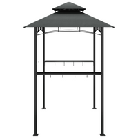 BBQ Gazebo with Side Shelves Anthracite - Steel Frame, Durable Roof, Great Ventilation - Outdoor BBQ Shelter