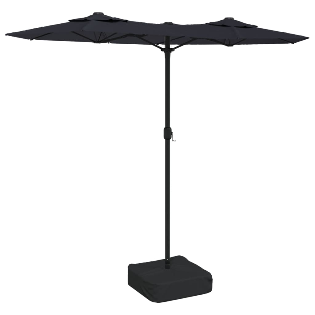 Double-Head Parasol Black 316x240 cm - Protect Yourself from the Sun's Harmful UV Rays