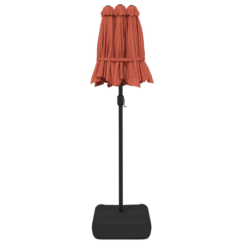 Double-Head Parasol Terracotta 316x240 cm - UV-Protective Garden Umbrella