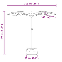 Double-Head Parasol Terracotta 316x240 cm - UV-Protective Garden Umbrella