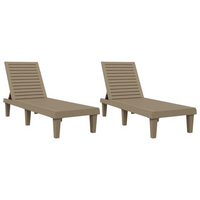 Sun Loungers 2 pcs Light Brown 155x58x83 cm Polypropylene - Relax in Style and Comfort