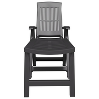 Sun Lounger Anthracite Plastic | Outdoor Garden Patio Furniture