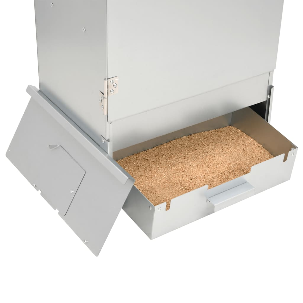 BBQ Oven Smoker with Wood Chips 44.5x29x110 cm Galvanised Steel - Outdoor Smoker for Meat, Fish, and Sausages