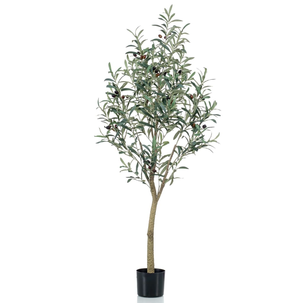 Emerald Artificial Olive Tree 140 cm in Plastic Pot - Lifelike Indoor Decor