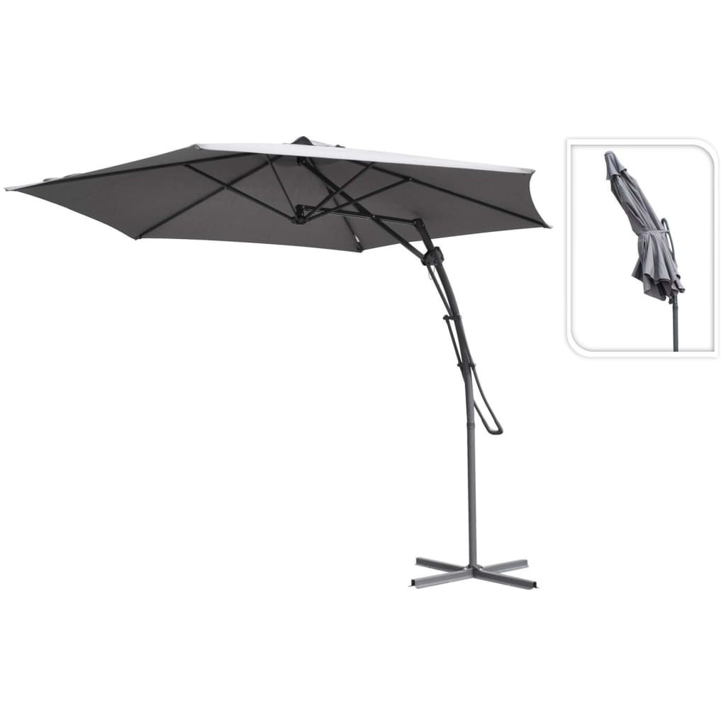 ProGarden Hanging Parasol Grey 300 cm - Stay Cool and Protected in Style