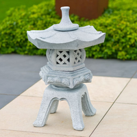 Ubbink Garden Lantern Acqua Arte ROKKAKU YUKIMI – Classic Japanese Garden Sculpture with Snow-Repellent Roof