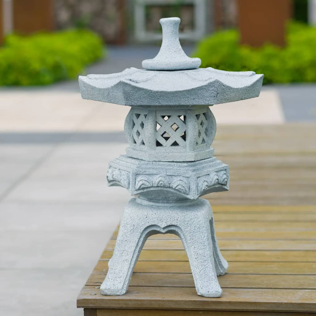 Ubbink Garden Lantern Acqua Arte ROKKAKU YUKIMI – Classic Japanese Garden Sculpture with Snow-Repellent Roof