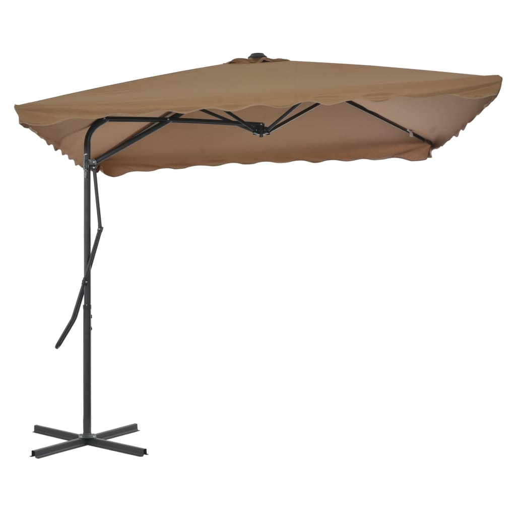 Outdoor Parasol with Steel Pole 250x250 cm Taupe - UV Protective & Durable