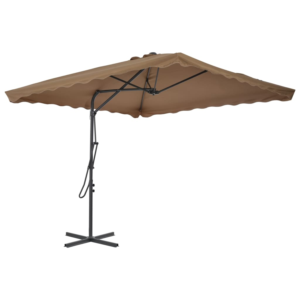 Outdoor Parasol with Steel Pole 250x250 cm Taupe - UV Protective & Durable