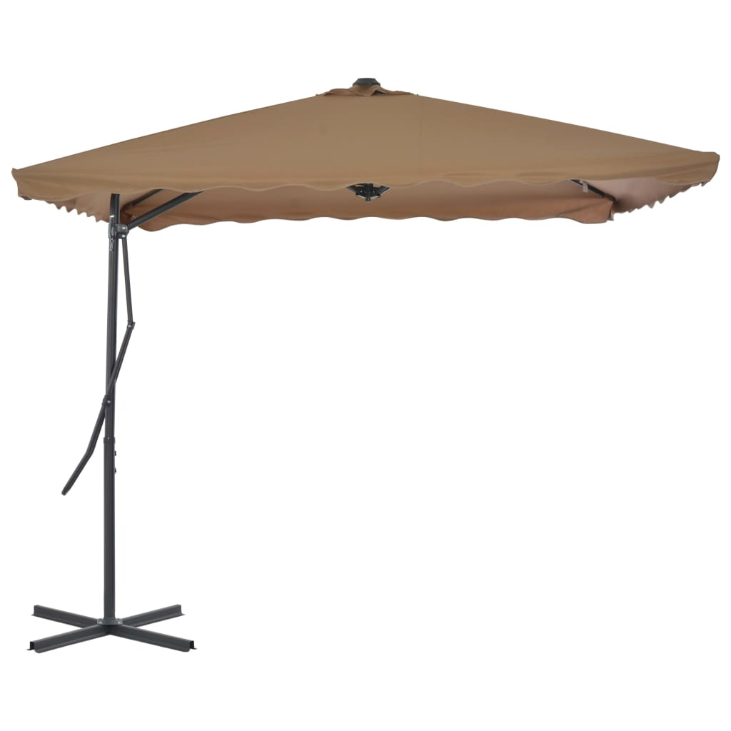 Outdoor Parasol with Steel Pole 250x250 cm Taupe - UV Protective & Durable