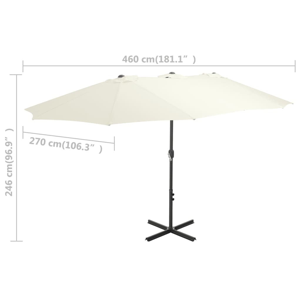 Outdoor Parasol with Aluminium Pole 460x270 cm Sand