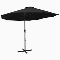 Outdoor Parasol with Aluminium Pole 460x270 cm Black - UV Protection, Sturdy Cross Base, Easy Assembly