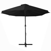 Outdoor Parasol with Aluminium Pole 460x270 cm Black - UV Protection, Sturdy Cross Base, Easy Assembly