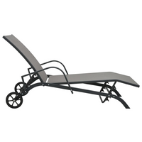 Sun Loungers 2 pcs with Table Textilene and Steel - Relax in Style