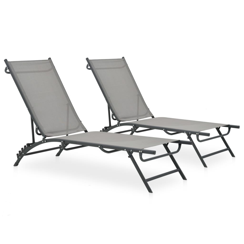 Sun Loungers 2 pcs | Textilene and Steel | Outdoor Furniture