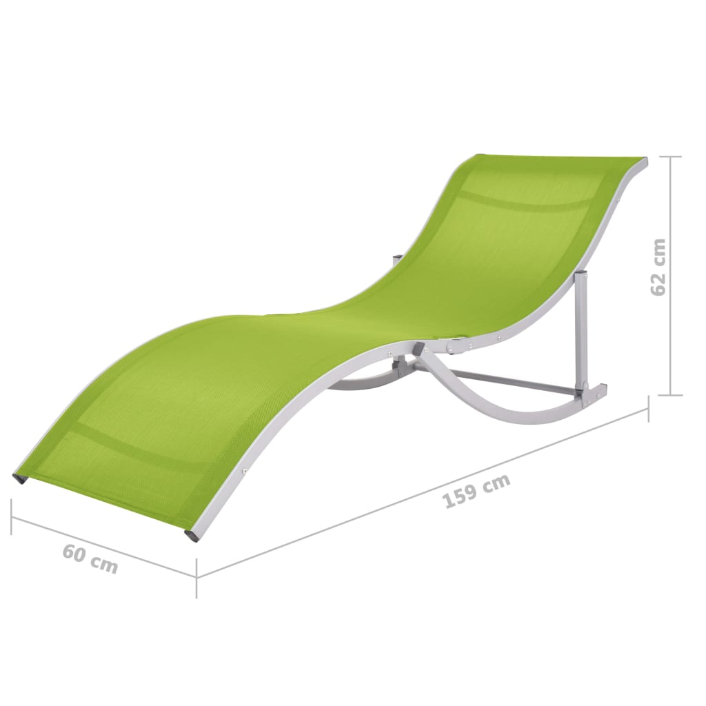 Folding Sun Loungers 2 pcs Green Textilene - Comfortable and Durable Outdoor Loungers