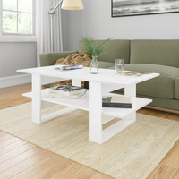 Coffee Table High Gloss White 110x55x42 cm | Engineered Wood