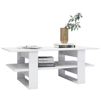 Coffee Table High Gloss White 110x55x42 cm | Engineered Wood