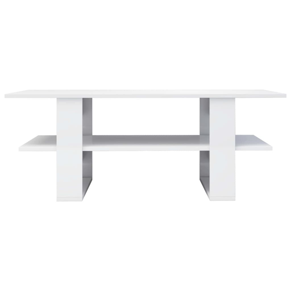 Coffee Table High Gloss White 110x55x42 cm | Engineered Wood