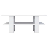 Coffee Table High Gloss White 110x55x42 cm | Engineered Wood