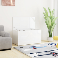 Storage Chest High Gloss White 84x42x46 cm Engineered Wood